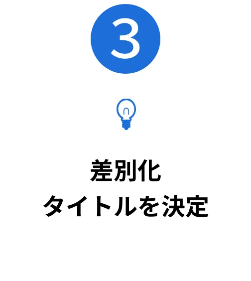 「差別化タイトルを決定」